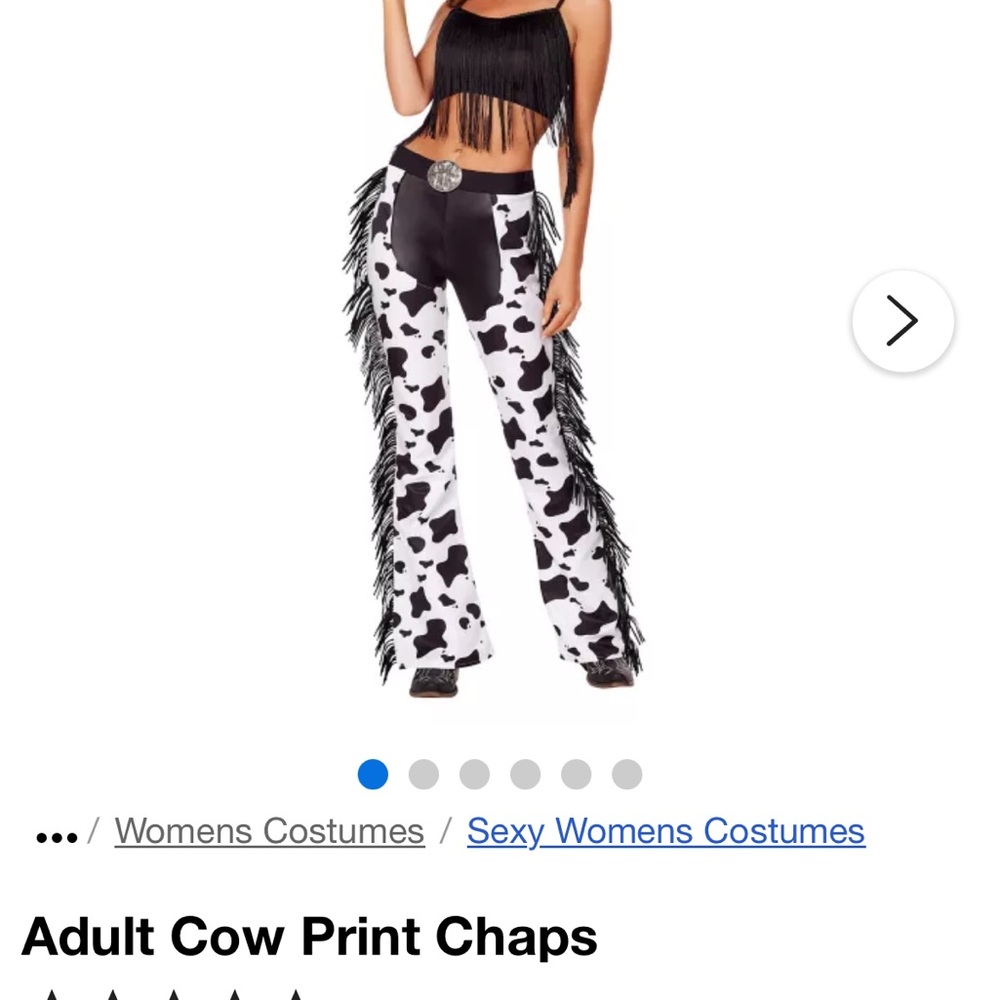 Halloween Cow Print Women's Chaps with Fringe